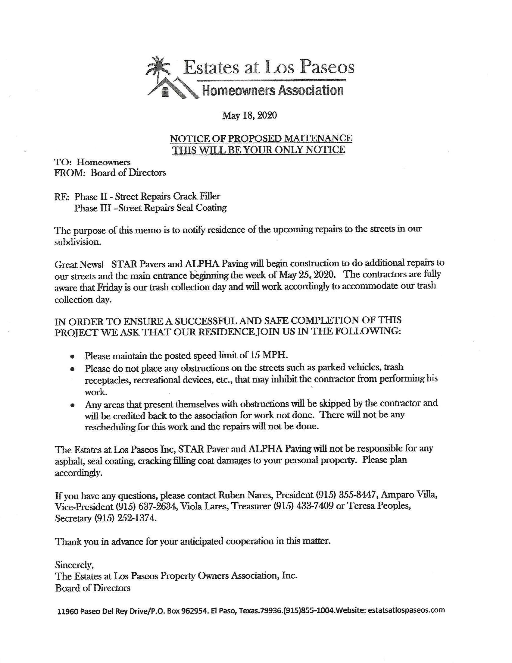 5.18.20 Plan of Action Memo 0001